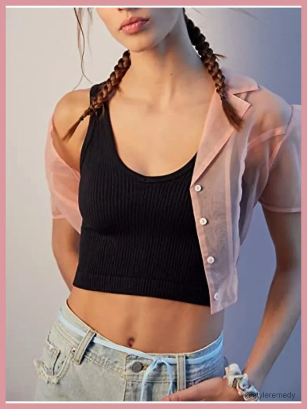 3 Pack Ribbed Crop Tank Tops V-Neck Sleeveless Summer Tops